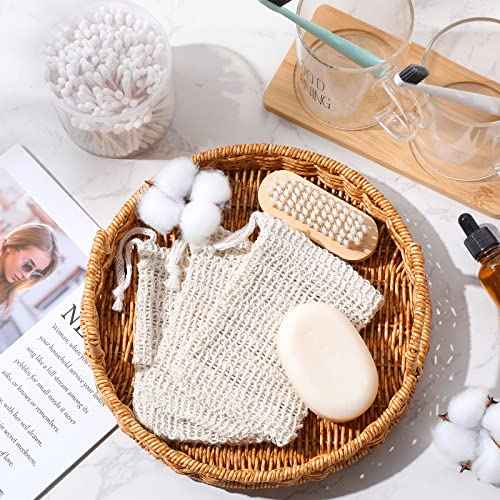 Rtteri 360 Pcs Soap Exfoliating Bag, Natural Sisal Soap Pouch Saver Body Shower Bar Mesh Body Net with Drawstring for Foaming and Drying