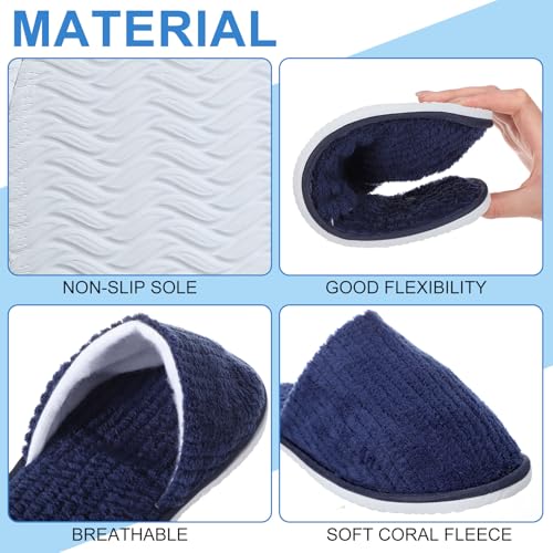 Panitay 20 Pairs Reusable Spa Slippers for Guests Washable House Slippers with Triple Layer Coral Fleece for Home Indoor Hotel Travel, Closed Toe
