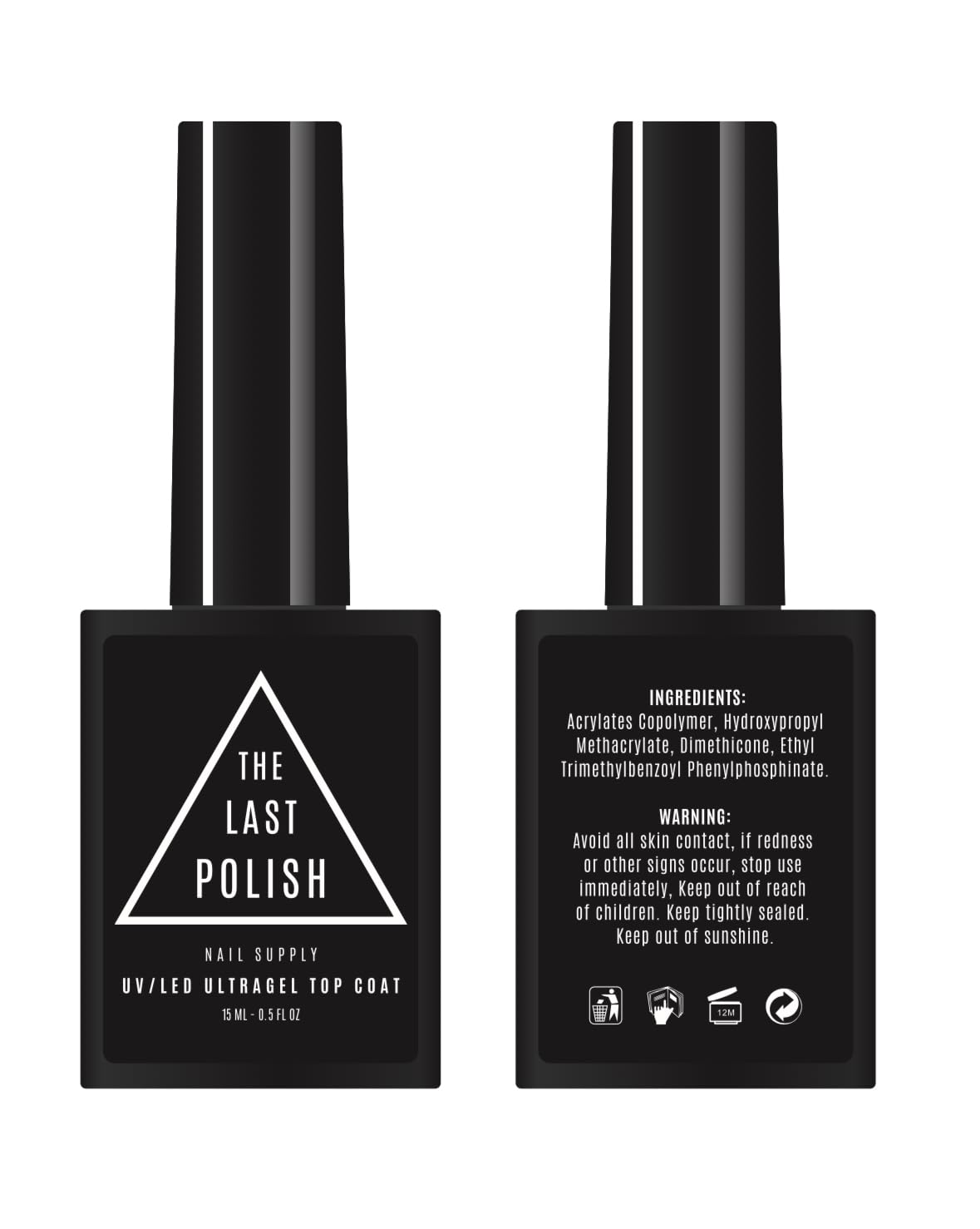UltraGel UV/LED Gel Top Coat - High Gloss, Scratch-Resistant, No Wipe | 15mL Nail Polish