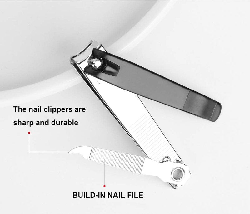 ICEYLI Premium Stainless Steel Nail Clippers Set - 2 Pcs Curved Blade for Fingernails & Toenails