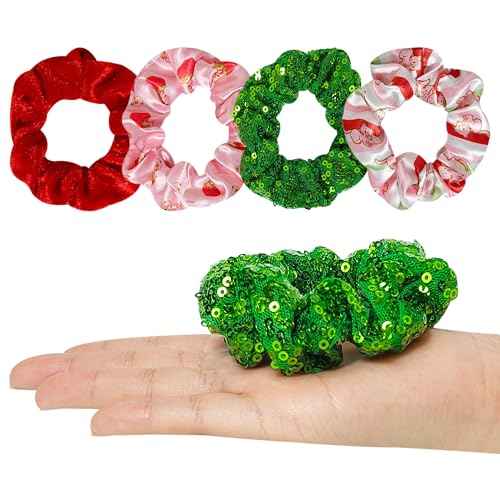 LUV HER Strawberry Shortcake Hair Accessory Set ? 5 Pieces: 1 Detangling 9-inch Hairbrush & 4 Scrunchies, Elastic Hair Ties, Ages 3+