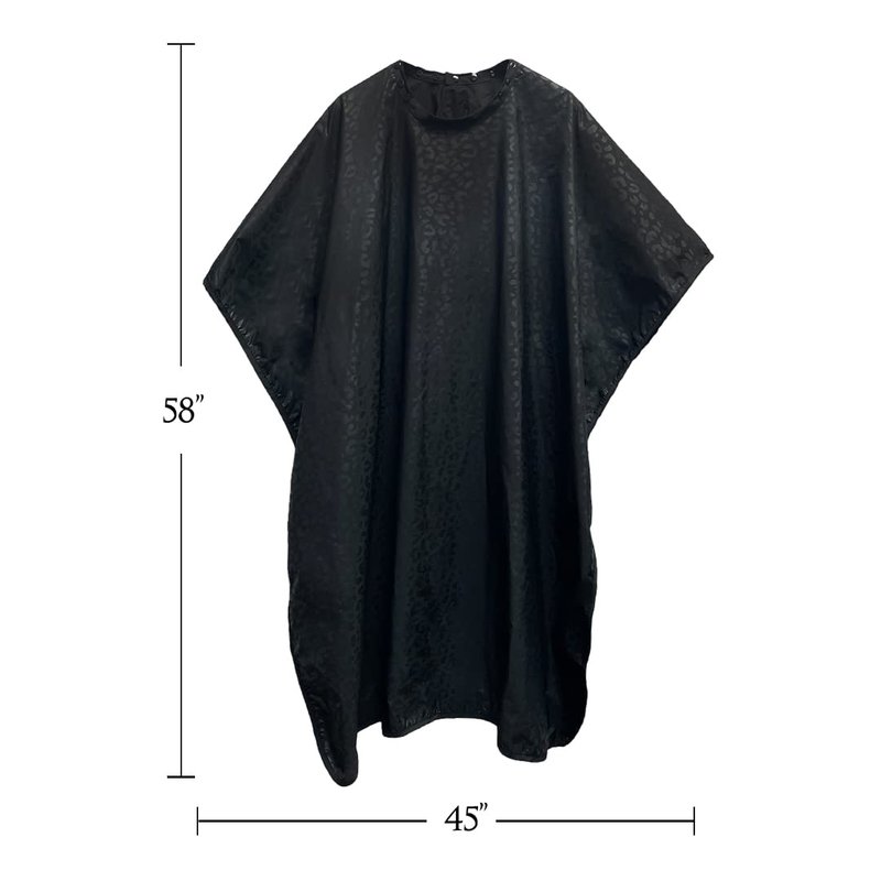 Betty Dain Black Jaguar Bleach-proof All Purpose Styling Cape, Material Defends Against Bleach Stains, Color Proof, Chemical Proof, Waterproof, Lightweight Embossed Nylon, Black