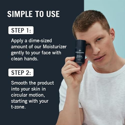 Mens Face Moisturizer, Hydrates Dry Skin, Soothes Irritation, Eliminates Razor Burn & Redness, Daily Use Moisturizing Face Cream, Anti Aging & Anti Wrinkle, Fragrance Free, No Sticking, No Strong Odor
