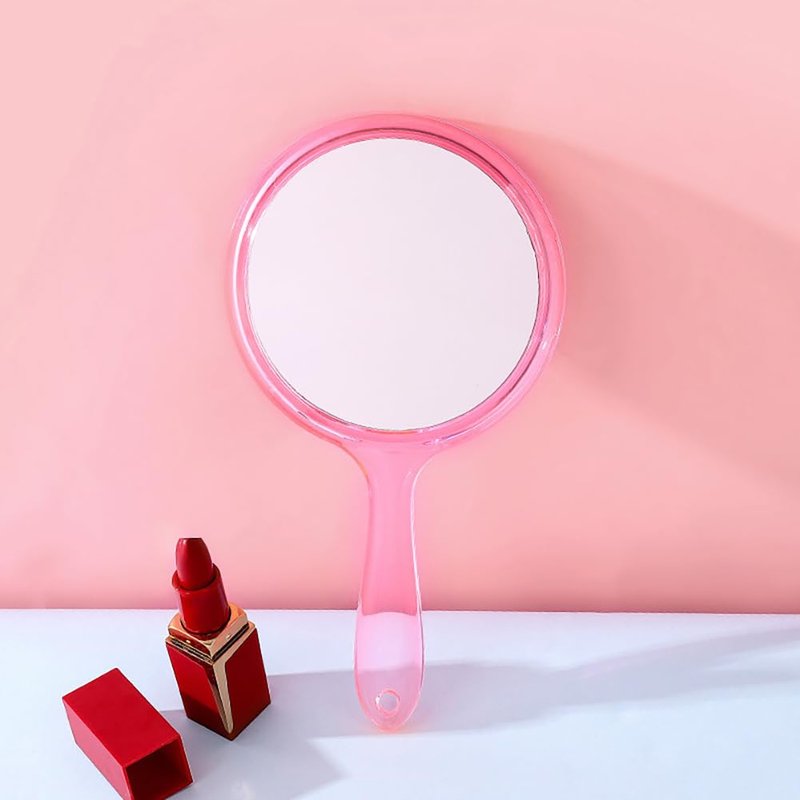 GSHLLO Double Sided Makeup Hand Mirror Handheld Travel Mirror Portable Cosmetic Mirror Hand Held 2X Magnifying Mirrors Hairdressing Hand Mirror Round Barber Mirror with Handle Purple