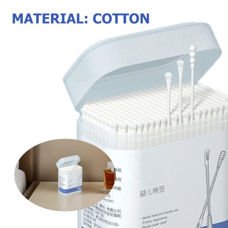 Baby Cotton Swabs - 600 Disposable Double-Ended Sticks for Ear Cleaning, Makeup Removal & Tattoo Care