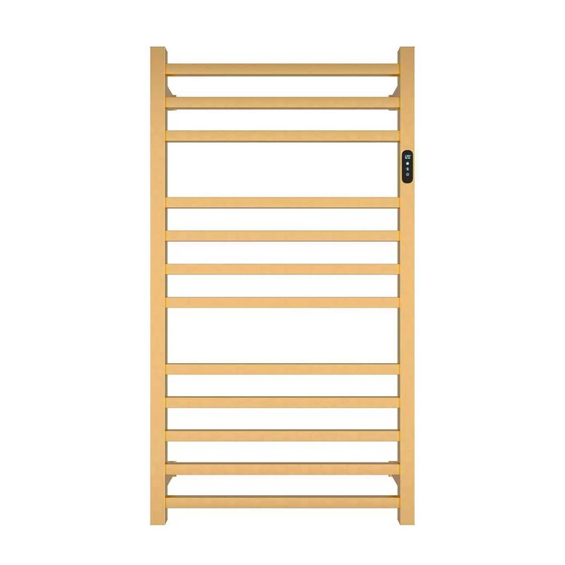 Luxury Heated Towel Rack Wall Mounted Towel Warmers, 12 Bars Towel Warmer Rack for Bathroom with Timer & Temperature Multi-Level Adjustable, Hardwired and Plug-in Compatible (Brushed Gold)