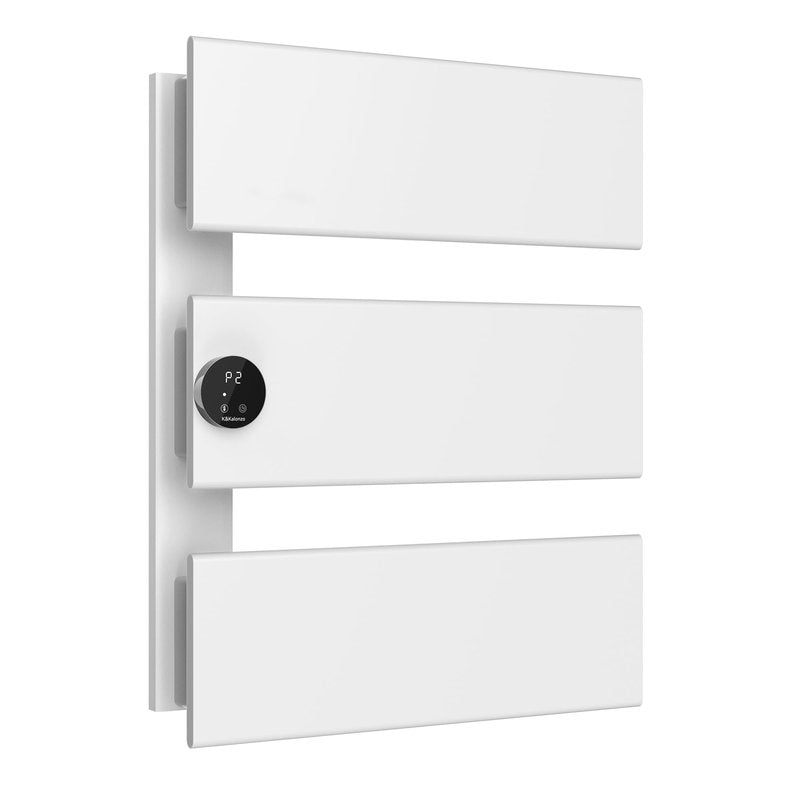 K&KALONZO Electric Towel Warmer, 18.35" W x 22.8" H Wall-Mounted Towel Heater with Built-in Timer, Waterproof Aluminum Towel Warmer for Bathroom, Support Plug-in and Hardwired, White, K3-L-W
