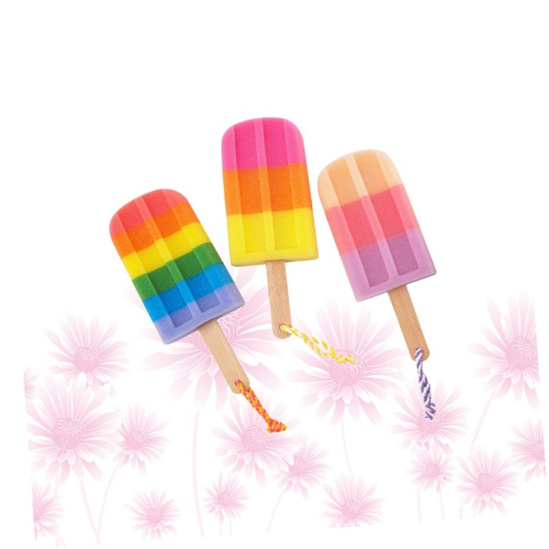 3pcs Bath Flower for Infants Elastic Hair Ties Bathing Accessories Body Shower Sponge Shower Sponge for Body Loofah Popsicle Ice Cream Wooden Shower Head Child Brush