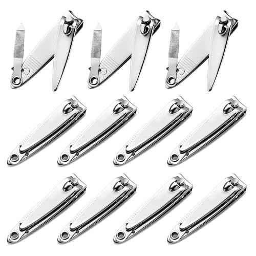 Nail Clippers with File Bulk - 24 Pack Multipack for Women & Men, Swing-Out Nail Cleaner, 2.36-Inch Fingernail Clippers Attached Filer, Durable Small Mini Clippers Bulk (24 Count)