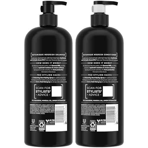 TRESemm? Shampoo and Conditioner Set, Botanique Nourish ? Anti-Frizz Hair Products with Coconut Milk & Aloe Vera, 28 Oz Ea