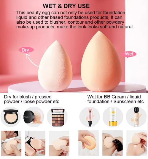 Studio Collection mini makeup Sponge Set Latex Free and High-definition Set of 10 makeup Wonder blender For Powder Cream and Liquid, Super Soft Wonder Beauty Cosmetic