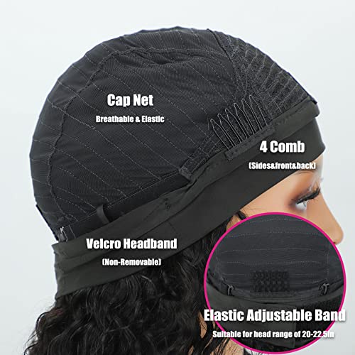 AISI QUEENS Headband Wig Human Hair For Black Women Curly Wigs Glueless Human Hair Short Curly Headband Wigs (12 Inch, Curly Headband Wigs)