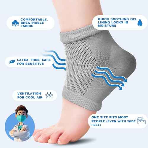 Moisturizing Toeless Socks for Cracked Heels - Heel Repair, Hydrate Dry Feet