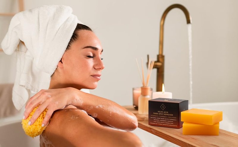 Dark Spot Remover Soap Bars - Vitamin C, Retinol & Collagen Infused | Turmeric & Hyaluronic Acid Benefits