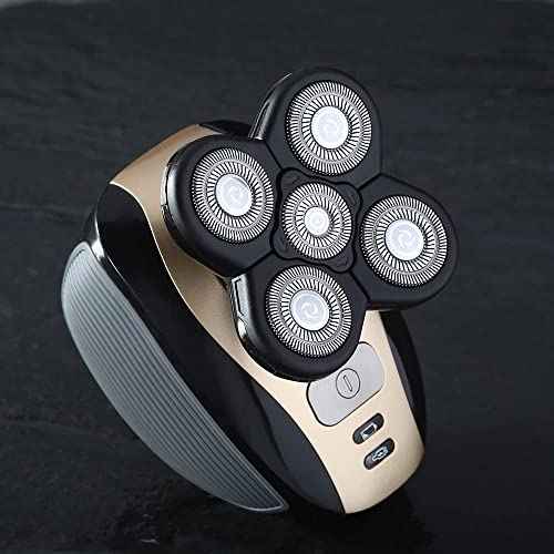 WAHFOX Universal 3 Pcs 5 Blades Shaver Heads for Head shaver and Other Brands Head Shaver, Black+gold