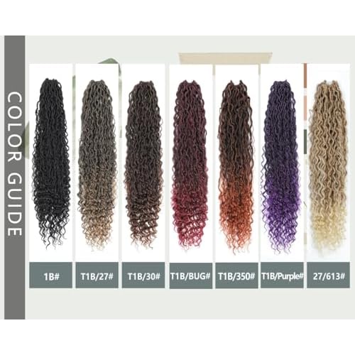 Goddess River Locs Crochet Hair for Black Women - 8 Packs Boho River Locs Crochet Hair, Ombre Boho Soft Locs 30 inch, Long Crochet Goddess Faux with Curly Ends(30inch, 27/613#,8 Packs)