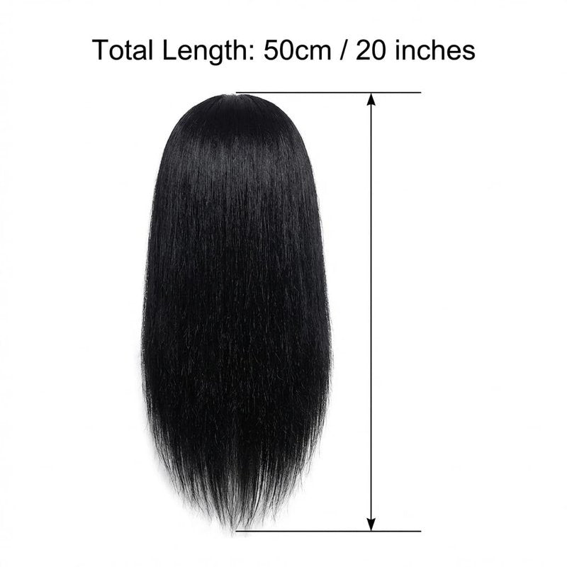 Skiennix 16 Inch Real Hair Mannequin Head - Ideal for Kids' Braiding & Cosmetology Practice (Black)