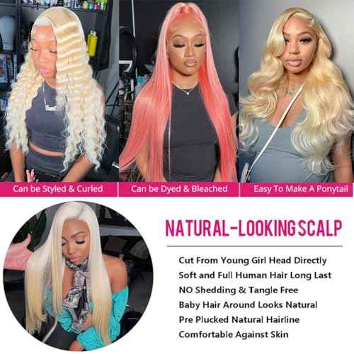 613 Bundles Straight Blonde Bundles Human Hair 12A Brazilian Virgin 613 Straight Human Hair Bundle 16 18 20 Inch Quick Weave 3 Bundle
