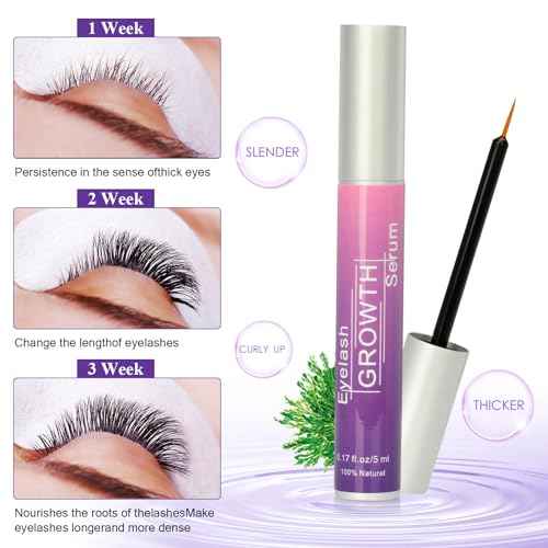 Premium Eyelash Growth Serum, Eyebrow Growth Serum, 18 Plant Extracts for Advanced Lashes Enhancer Longer, Fuller and Thicker, Natural Beauty Enhancement(5ml)