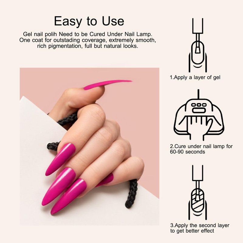 CANNI 6Pcs 9ml Hema-Free Purple Gel Polish,Dark Purple Gel Nail Polish Set,Light Violet Colors Gel Polish Kit, Soak Off LED Nail Gel Manicure Kit DIY at Home Salon Gifts for Women Girls