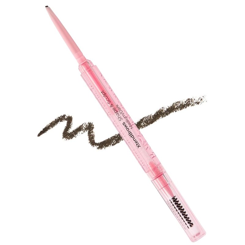 MCoBeauty XtendBrows Shape & Sculpt Brow Pencil - Medium To Dark - Natural Look Eyebrow Filler Pen with Triangle Tip & Spoolie - Long-Wearing Definer for Fuller Natural Brows - Vegan & Cruelty Free