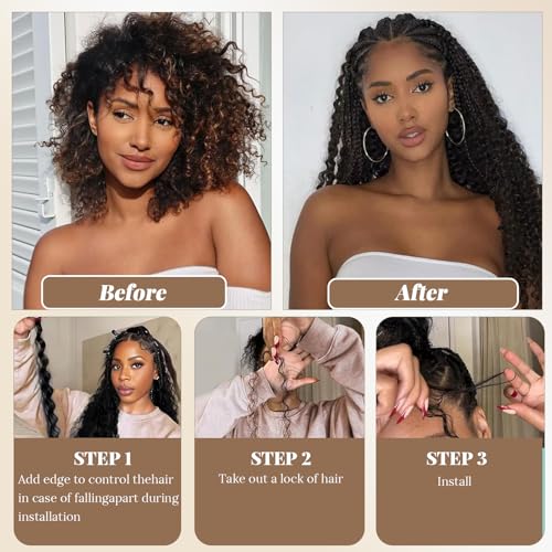 Boho Hair for Braiding 30 Inch Deep Curly Human Hair for Bohemian Knotless Braids 2 Bundles 100g Deep Wave Bulk Micro Braiding Hair