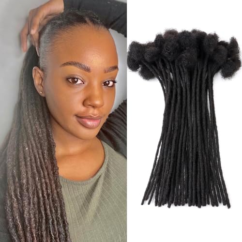 Loc Extensions Human Hair 0.4cm&0.6 cm&0.8cm width 4-18inch 10, 20, 40, 100 strands 100% Human Hair Locs Extensions for Men Women Natural Dreadlocks Can Be Dyed Bleached Curled 0.6cm 6inch 60Strands