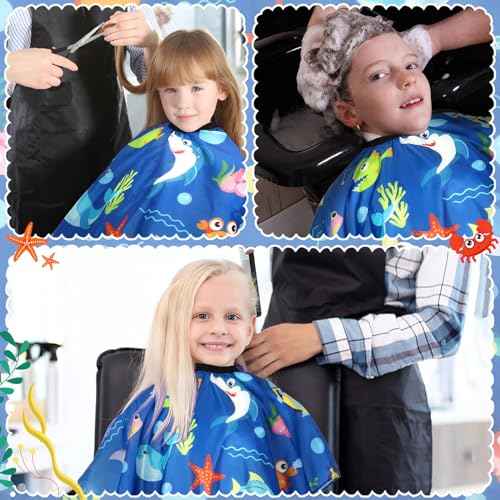 FEBSNOW 3 Pack Kids Hair Cutting Cape Professional Hairdressing Salon Cape for Children Salon Barber Styling Coloring Hair Hair Cutting Cape Accessories£¨3 Style£©