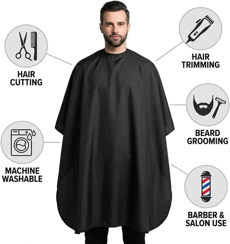 Professional Haircutting Cape - Adjustable Magic Tape Barber Gown for Men & Women | 59"x45"