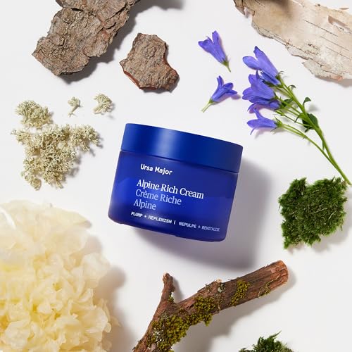 Ursa Major Alpine Rich Cream | Deeply Hydrating & Moisturizing Natural Face Lotion | Supports Skin Barrier and Targets Fine Lines | Vegan, Non-Toxic, Cruelty-Free | 1.69 ounce