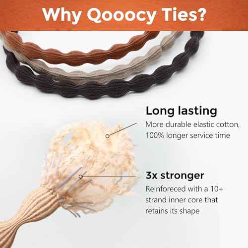 12-Pack 4X Extra Long Hair Ties - Ideal for Dreadlocks, Curly, Extra Thick Hair - Durable, Oversized, and Gentle Ponytail Holders, XXX, Black