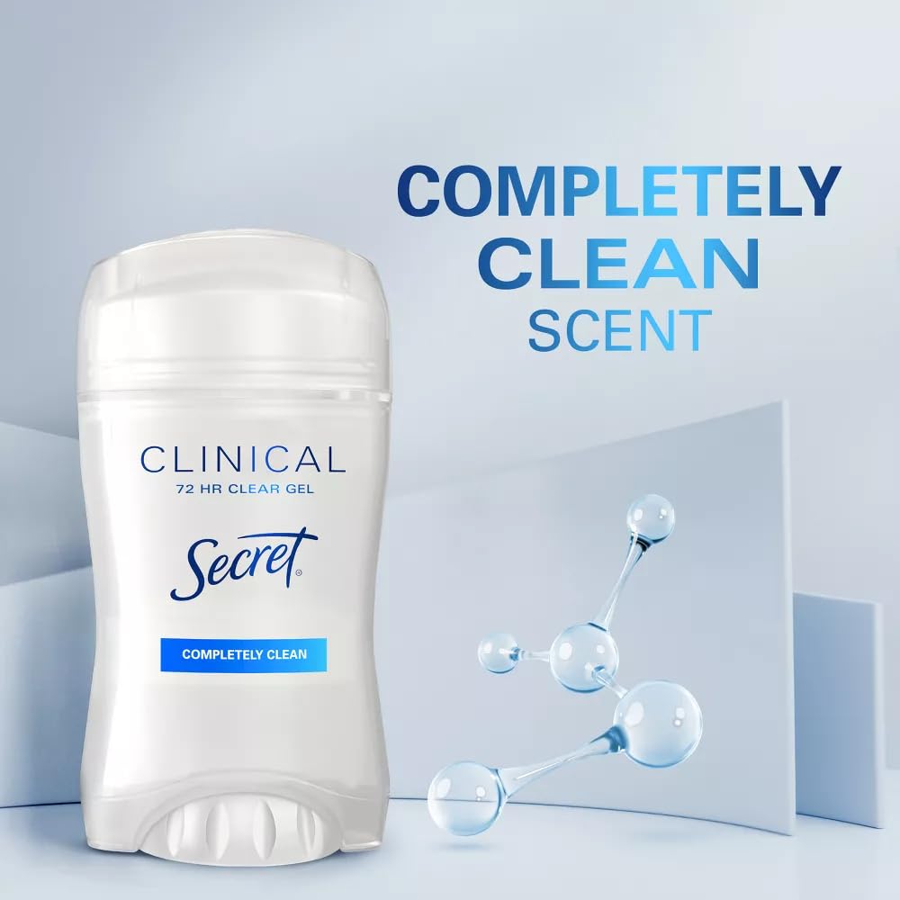 Secret Clinical Strength Antiperspirant & Deodorant Clear Gel - Completely Clean – 1.6oz