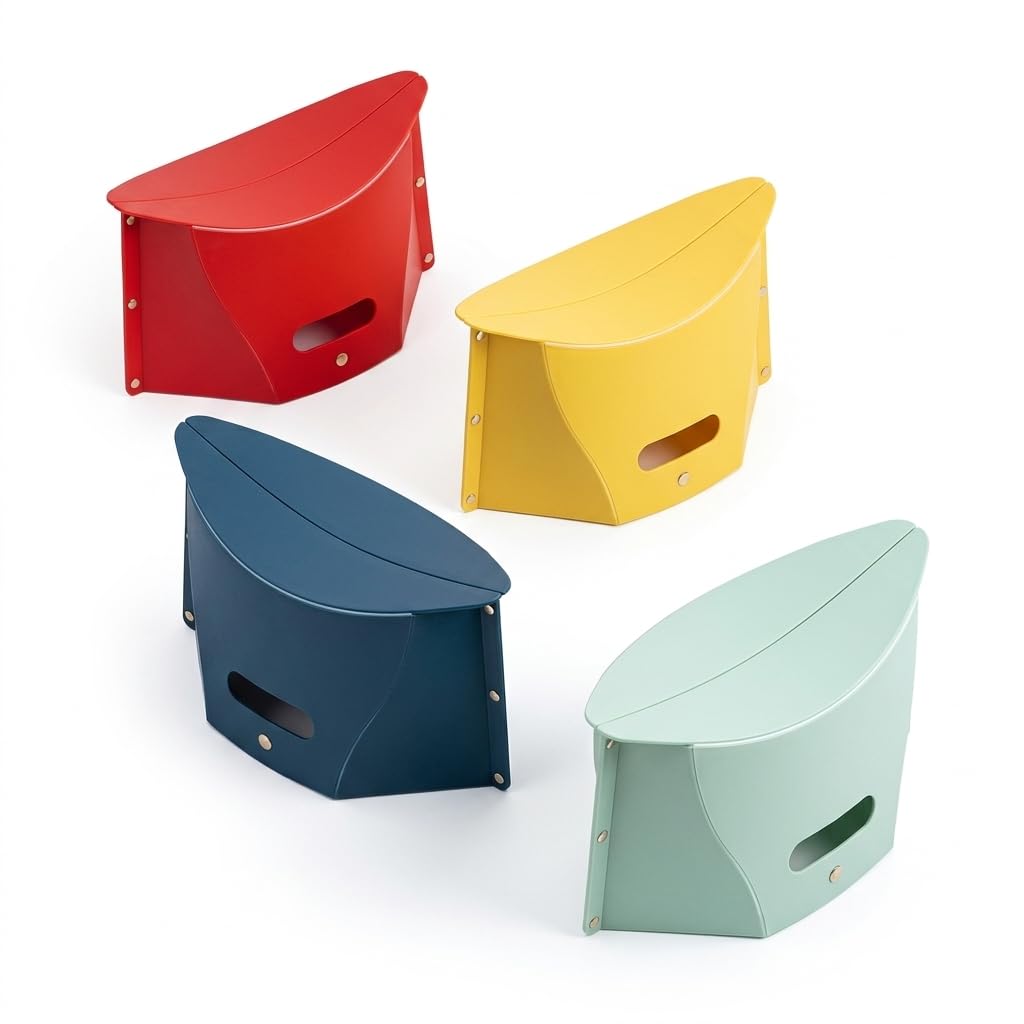 YUFNMKT 4 Pack Lightweight Folding Collapsible Portable Stool - Camping Hiking Stool, Pocket Chair, Hiking Accessories for Outdoor, Backpacking, Travel, Picnic, BBQ(Small)