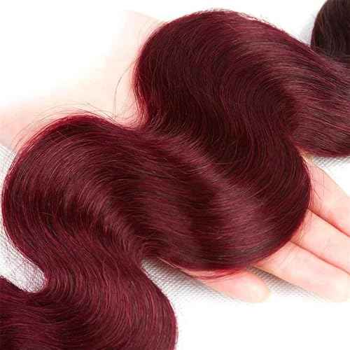 99J Burgundy Human Hair Bundles Body Wave 30 Inch 12A Wine Red Double Weft Brazilian Bundles Human Hair Extensions 1 Pack