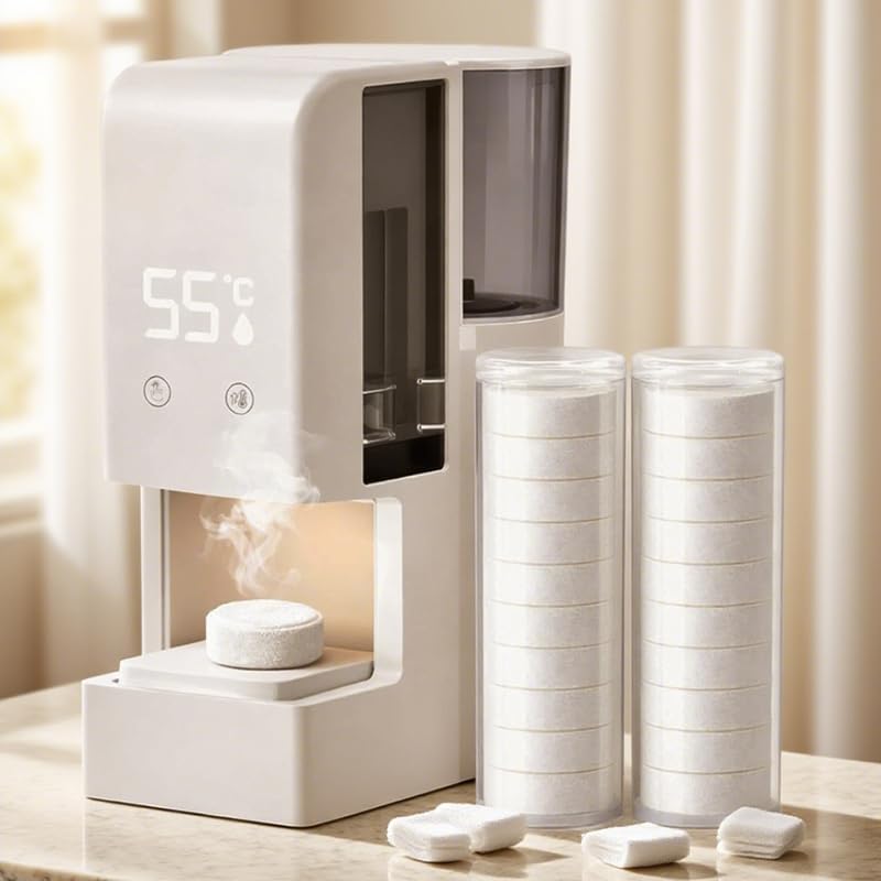 **5s Fast Hot Towel Dispenser - 500ml Auto-Dry Heater with Constant 55°C | Includes 40 Compressed Towels**