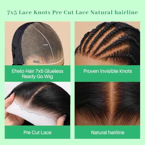 20 Inch Glueless Wigs Human Hair Deep Wave Lace Front Wigs Human Hair 180% Density Pre Plucked Pre Cut Glueless Wig 7x5 Lace Closure Deep Curly Human Hair Wigs for Women