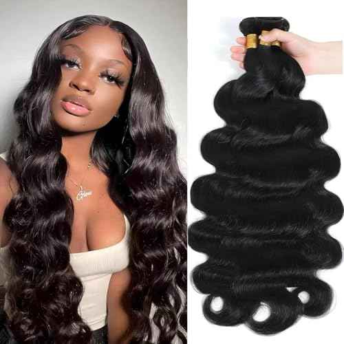 Condescension Brazilian Human Hair Bundles 18 20 22 Inch Body Wave 3 Bundles Human Hair 100% Unprocessed Remy Brazilian Virgin Weave Hair Natural Black for Women