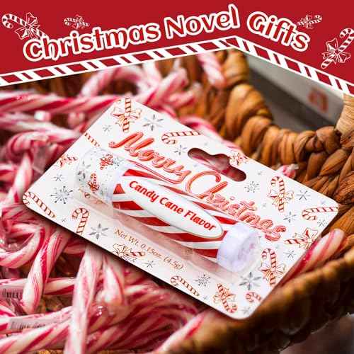 25 Pack Christmas Peppermint Flavor Lip Balms Gifts Bulk Christmas Party Stocking Stuffers Small Thank You Appreciation Gifts for Women Men Staff Coworkers Employee Homeless