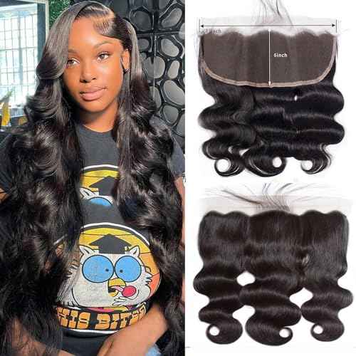 13x6 Lace Frontal Body Wave HD Transparent Frontal Ear to Ear 13x6 Lace Frontal Human Hair With Baby Hair Free Part 100% Virgin Human Hair Closure Natural Hairline 22 Inch