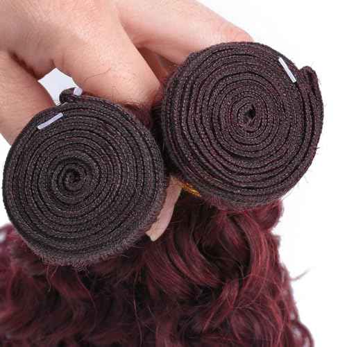 99J Human Hair Bundles Wine Red Water Wave 3 Bundles 30 32 34 Inch Brazilian Unprocessed Virgin Burgundy Bundle 99J Water Wave Bundle