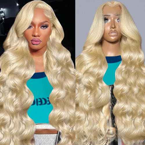 26 Inch Blonde Wig Human Hair 613 13x6 Lace Front Wig Human Hair Pre Plucked 180% Density Body Wave Transparent Lace Frontal Glueless Wigs Human Hair