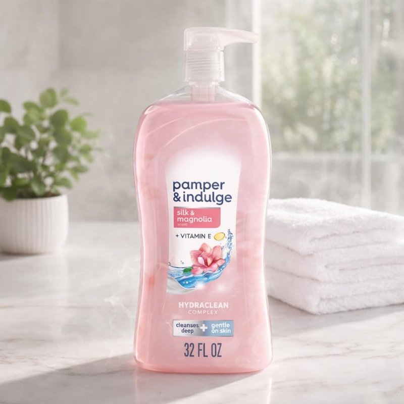 Silk & Magnolia Body Wash - Daily Refreshing Hydraclean Complex with Vitamin E | 32 Fl Oz