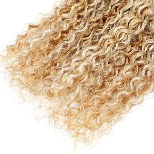 30 32 34 inch P27/613 Human Hair Bundles 613 Water Wave Bundles Blonde Wet and Wavy Human Hair Extensions 300g