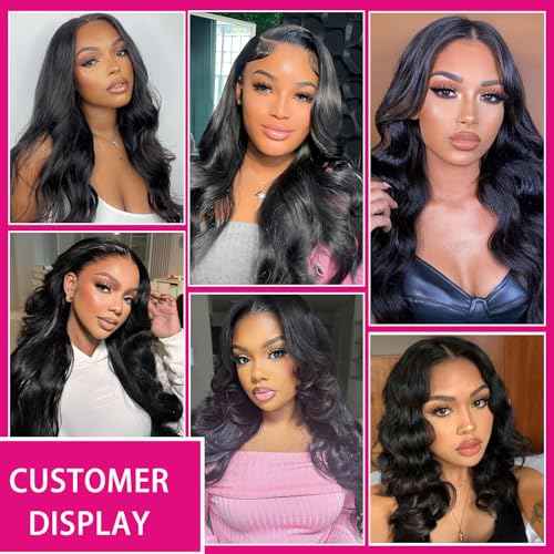 5x5 HD Lace Closure Human Hair Body Wave No Bleached Knots Invisible Pre Plucked Brazilian Virgin Human Hair Frontal Natural Black 20 Inch