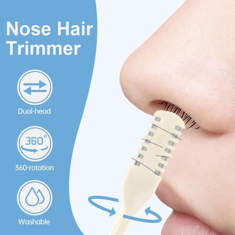 Lyngvio Upgraded Nasal Hair Cutter, 2026 New Double Sided Nose Hair Knife for Men Women, Portable 2 in 1 Nose Hair Remover 360° Rotating Nasal Grooming Tool (Black, 3pcs)