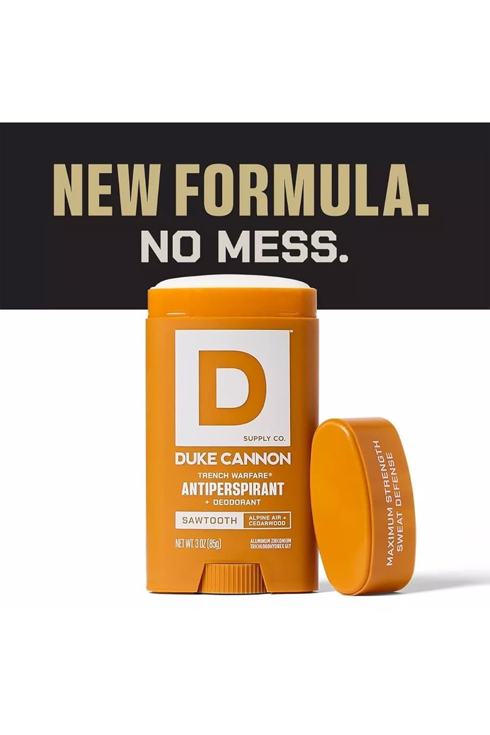 Duke Cannon Sawtooth Trench Warfare Antiperspirant Deodorant for Men – Alpine Air & Cedarwood Scent, 3 oz – Long-Lasting Sweat Protection, Paraben-Free