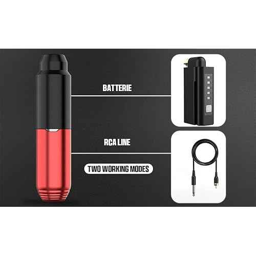 Tattoo Kits Tattoo Machine Tattoo Set with 1500mAh Power Supply and LCD Display Red