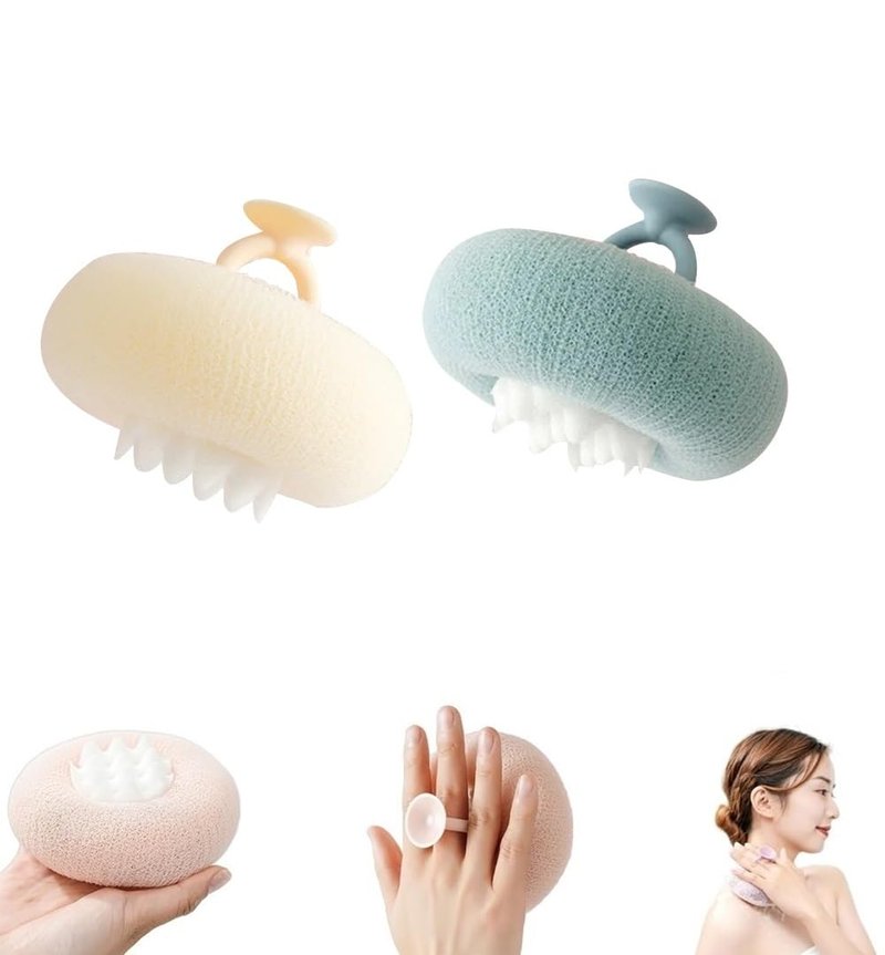 2 PCS 2-in-1 Sunflower Bath Ball Super Soft Sunflower Suction Cup Bath Ball Exfoliating Bath Sponge Cleaning Brush with Suction Cup Shower Sponges Bath Sponges Back Scrubber Shower Puffs for Women Men