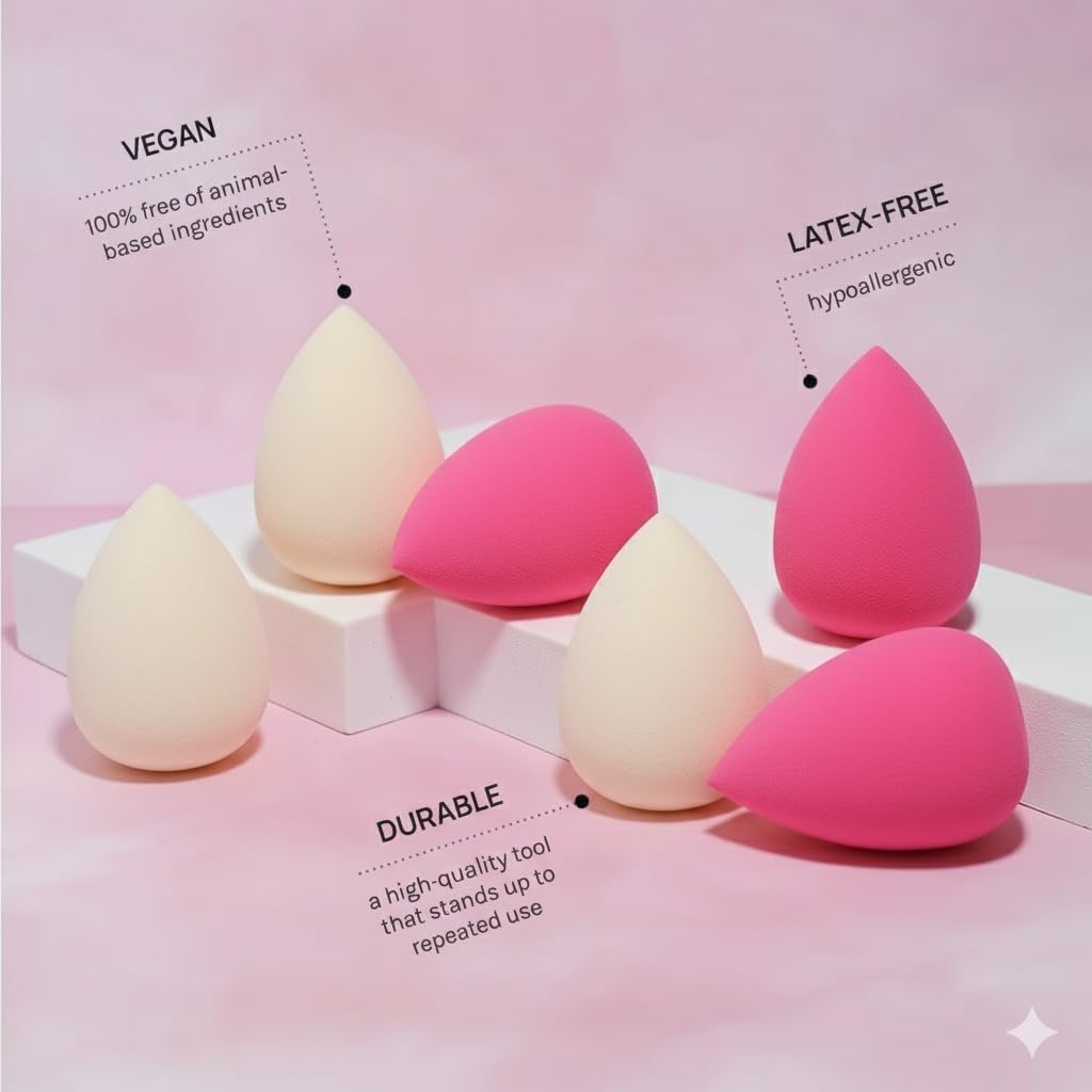 Studio Collection mini makeup Sponge Set Latex Free and High-definition Set of 10 makeup Wonder blender For Powder Cream and Liquid, Super Soft Wonder Beauty Cosmetic