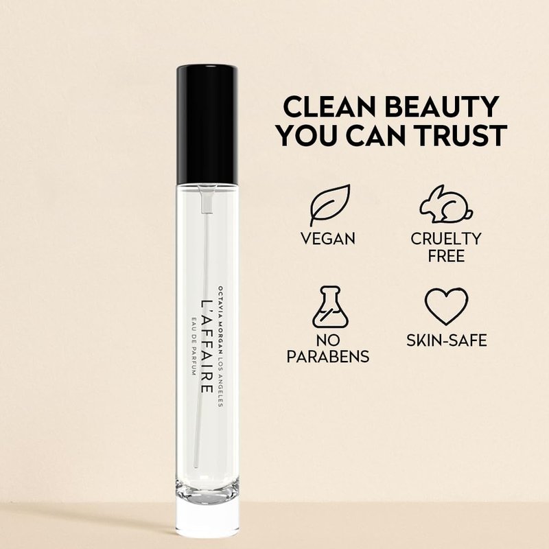 OCTAVIA MORGAN L’AFFAIRE Eau de Parfum - Floral Sweet Fragrance with Jasmine & Amberwood | 10ML Travel Size Vegan Spray for All Genders